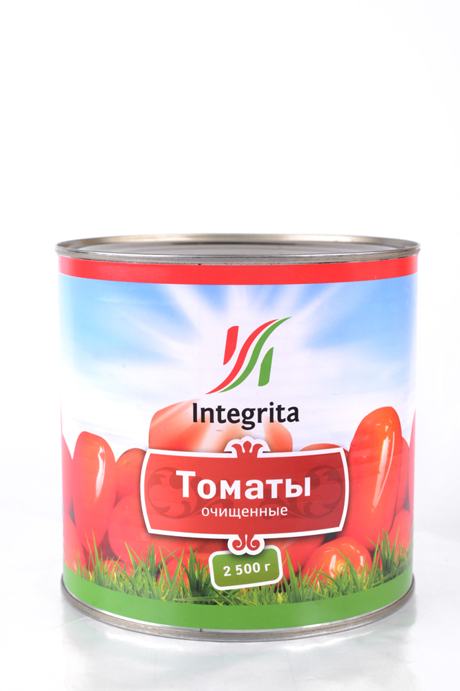Томаты очищенные целые в томатном соке "Integrita" (2,500 кг/2,815 кг/2650 мл) ж/б кор. 6 шт.